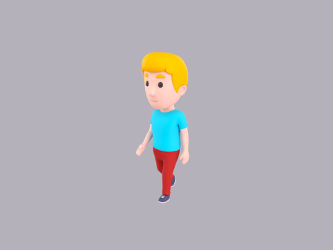 Cartoon Male Character Rigged 112 3D Модель