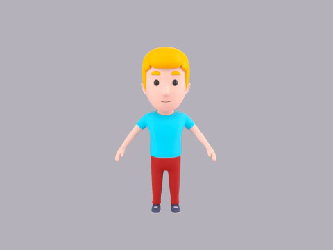 Cartoon Male Character Rigged 112 3D Model