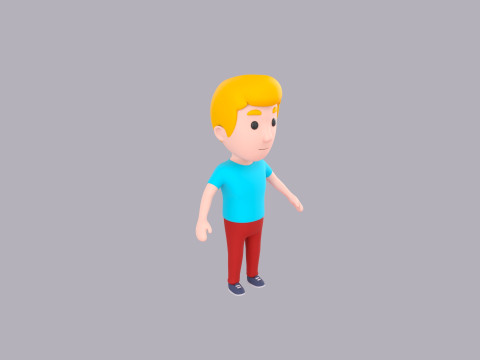 Cartoon Male Character Rigged 112 3D Модель