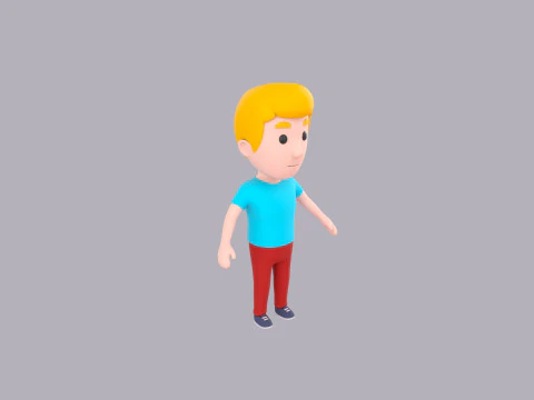 Cartoon Male Character Rigged 112 3D Model