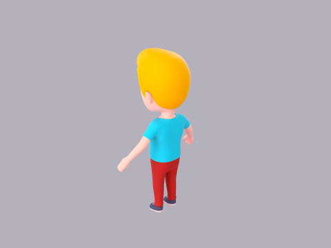 Cartoon Male Character Rigged 112 3D Модель