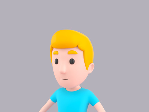 Cartoon Male Character Rigged 112 3D Модель