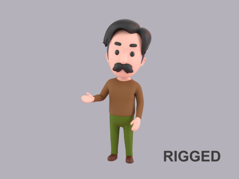 Cartoon Male Character Rigged 113 3D Model