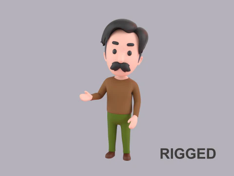 &Ccedil;izgi Film Erkek Karakteri Hileli 113 3D Model