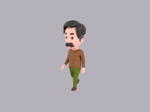 Cartoon Male Character Rigged 113 Modello 3D