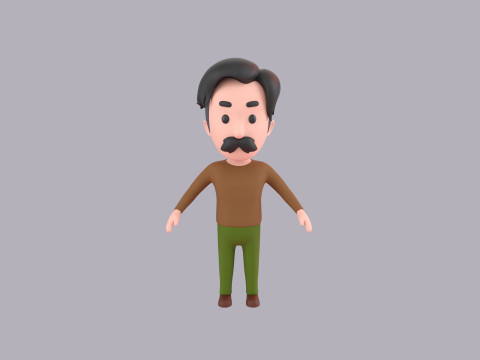 Cartoon Male Character Rigged 113 Modello 3D