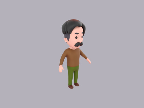 Cartoon Male Character Rigged 113 Modello 3D
