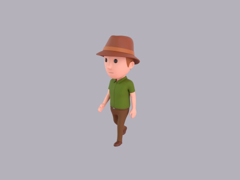 Cartoon Male Character Rigged 114 Model 3D
