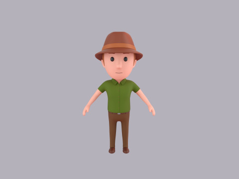 Cartoon Male Character Rigged 114 Model 3D