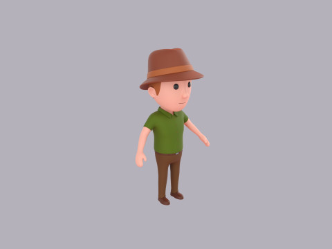 Cartoon Male Character Rigged 114 Model 3D