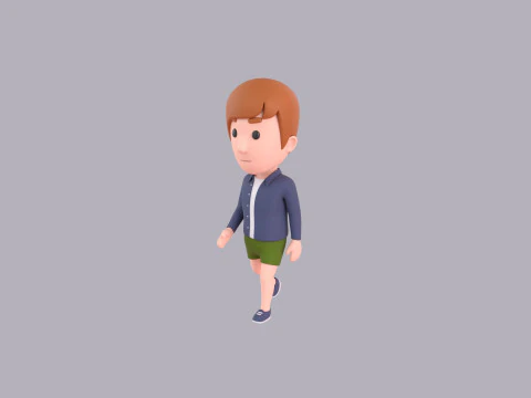 Cartoon Male Character Rigged 115 3D Model