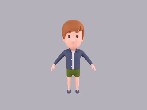 Cartoon Male Character Rigged 115 Modello 3D