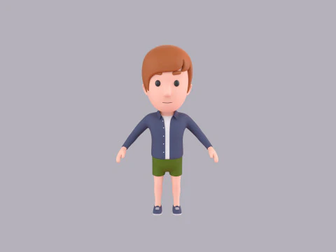 Cartoon Male Character Rigged 115 3D Model