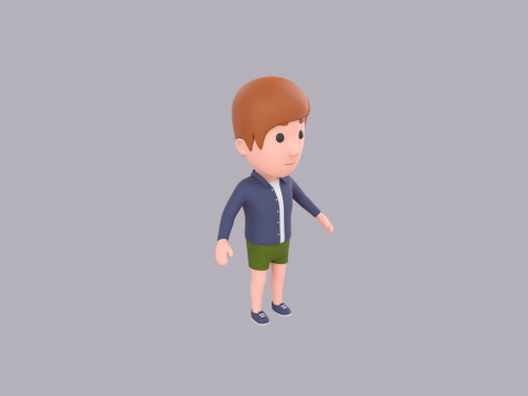 Cartoon Male Character Rigged 115 Modello 3D