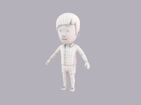 Cartoon Male Character Rigged 115 3D Model