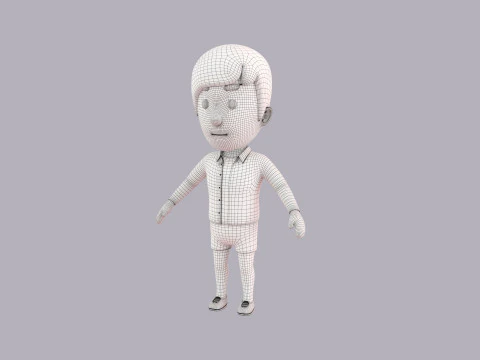 Cartoon Male Character Rigged 115 3D Model