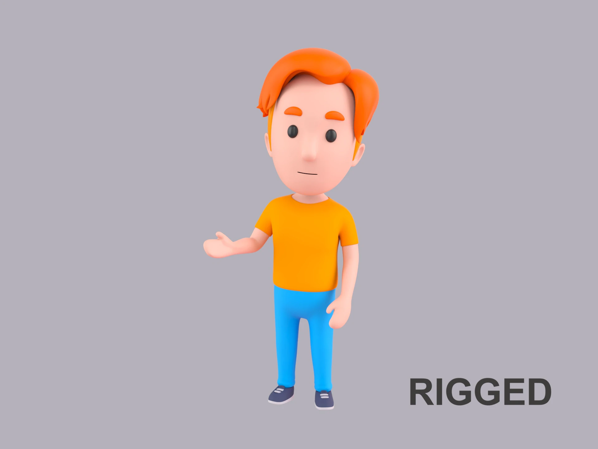 Cartoon Male Character Rigged 116 3D Model .c4d .max .obj .3ds .fbx .stl .blend