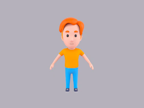 Cartoon Male Character Rigged 116 3D Model
