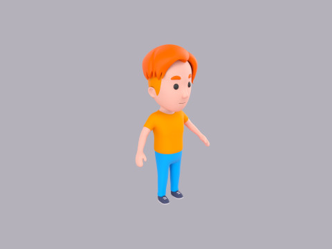 Cartoon Male Character Rigged 116 3Dモデル