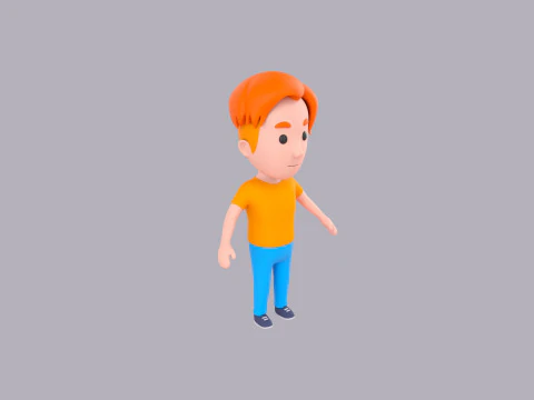 Cartoon Male Character Rigged 116 3D Model