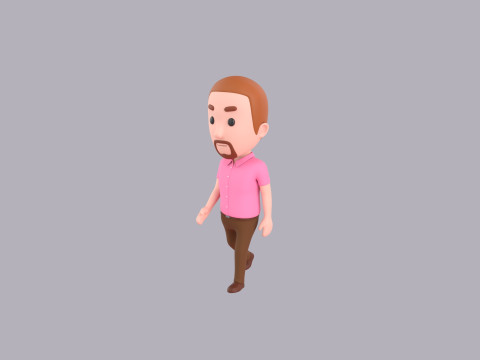 Cartoon Male Character Rigged 117 3D Model