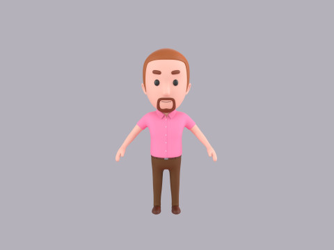 Cartoon Male Character Rigged 117 3D Model