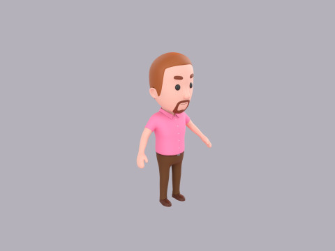 Cartoon Male Character Rigged 117 3D Model