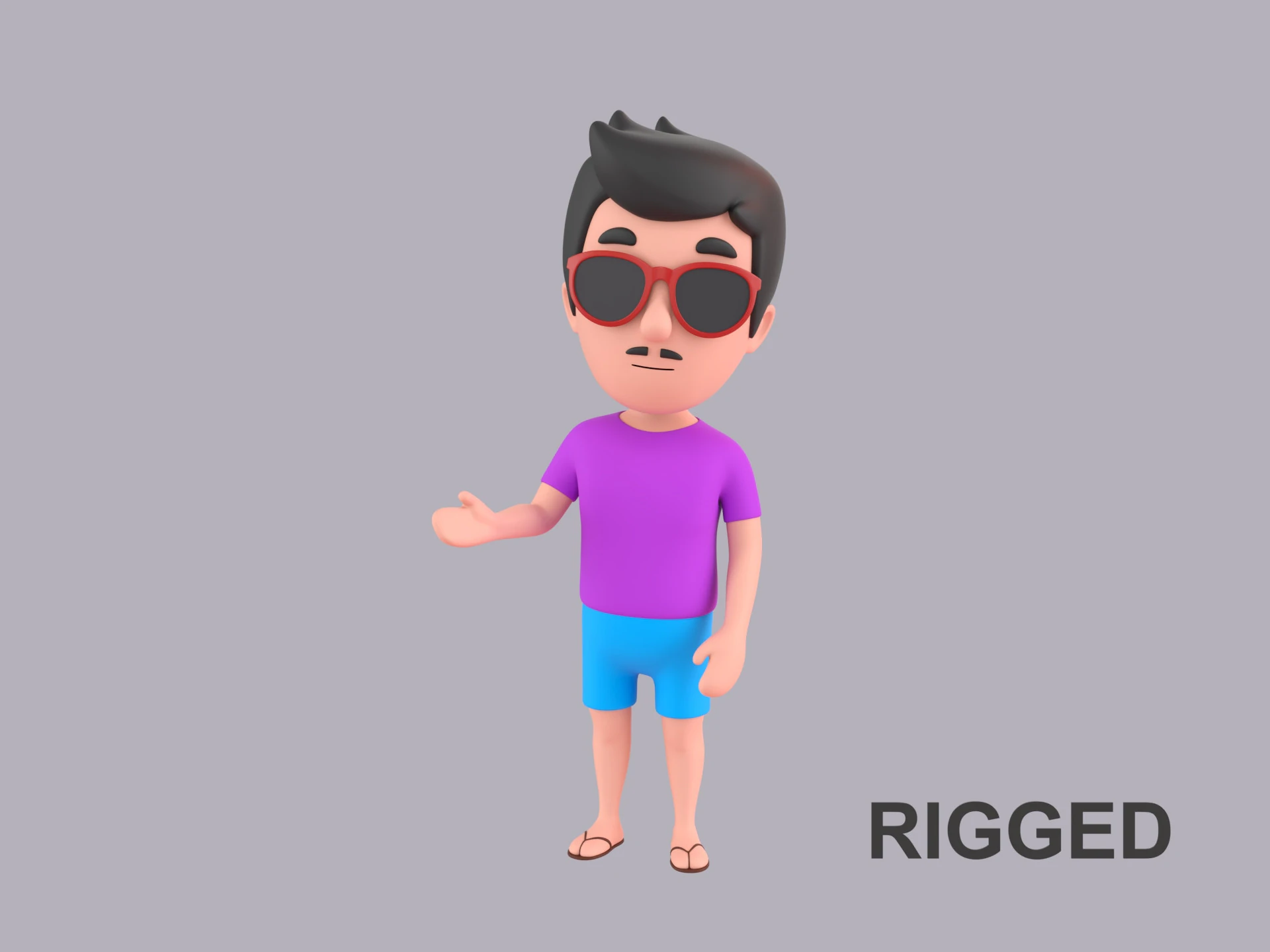 Cartoon Male Character Rigged 118 3D Model .c4d .max .obj .3ds .fbx .stl .blend 