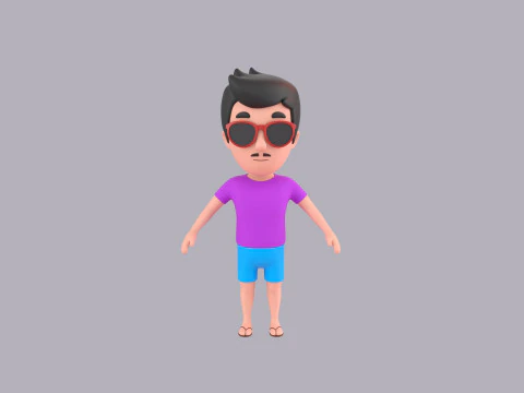 Cartoon Male Character Rigged 118 3D Model