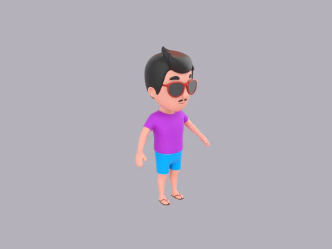 Cartoon Male Character Rigged 118 3D Model