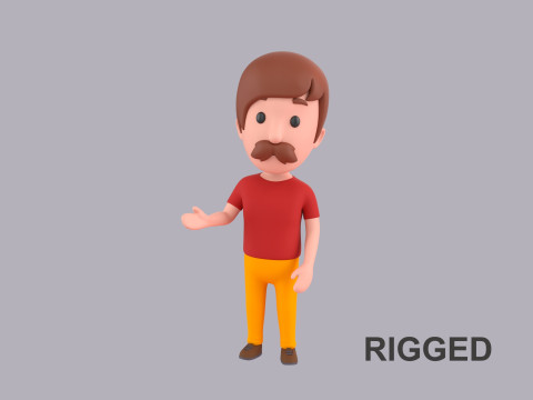 Cartoon Male Character Rigged 119 3D Model