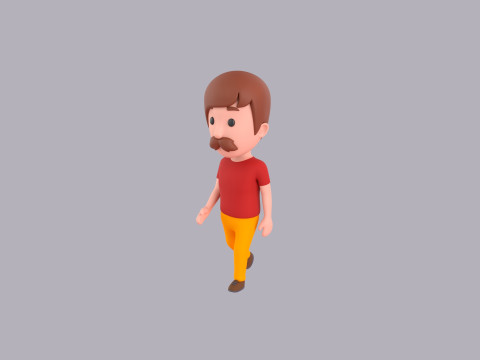 Cartoon Male Character Rigged 119 3D Модель