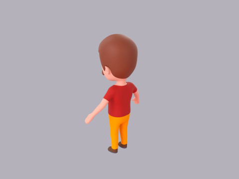 Cartoon Male Character Rigged 119 3D Модель
