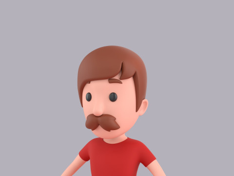 Cartoon Male Character Rigged 119 3D Модель
