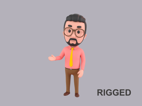 Cartoon Male Character Rigged 120 3D मॉडल