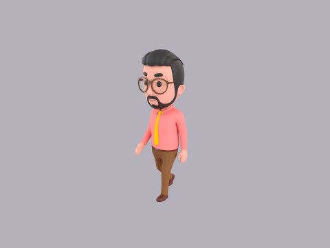 Cartoon Male Character Rigged 120 3D Model