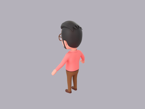 Cartoon Male Character Rigged 120 3D Model