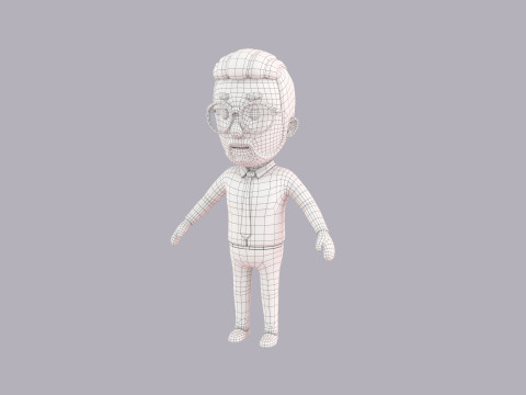 Cartoon Male Character Rigged 120 3D Model
