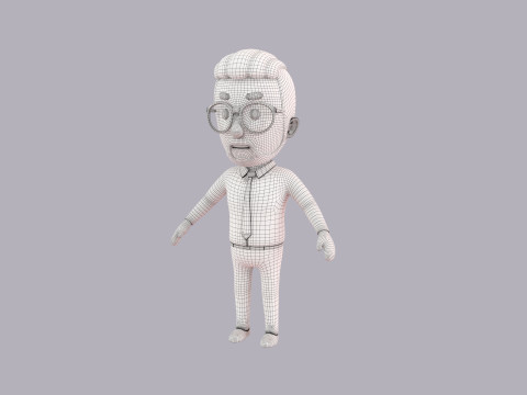 Cartoon Male Character Rigged 120 3D Model