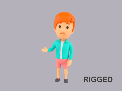 Cartoon Male Character Rigged 121 3Dモデル