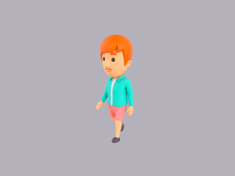 Cartoon Male Character Rigged 121 Modelo 3D