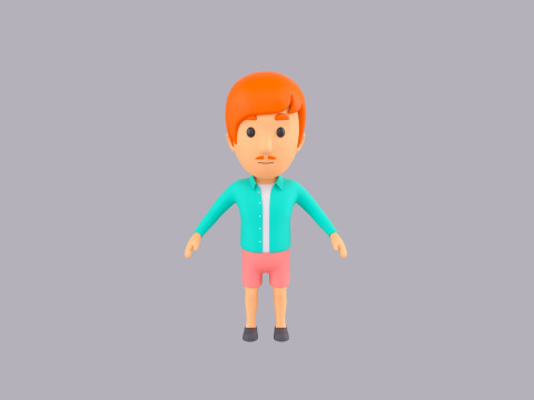 Cartoon Male Character Rigged 121 Modelo 3D