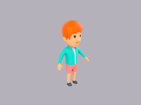 Cartoon Male Character Rigged 121 Modelo 3D