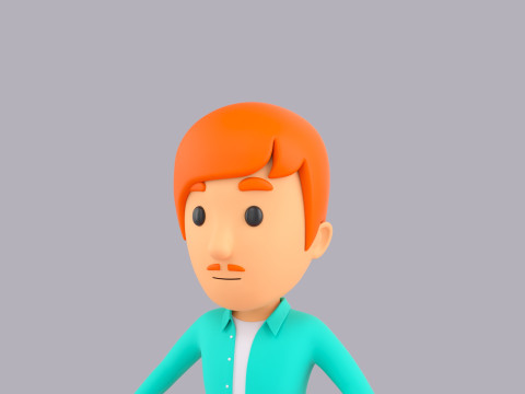 Cartoon Male Character Rigged 121 Modelo 3D