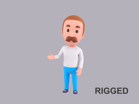 Cartoon Male Character Rigged 122 3D Model