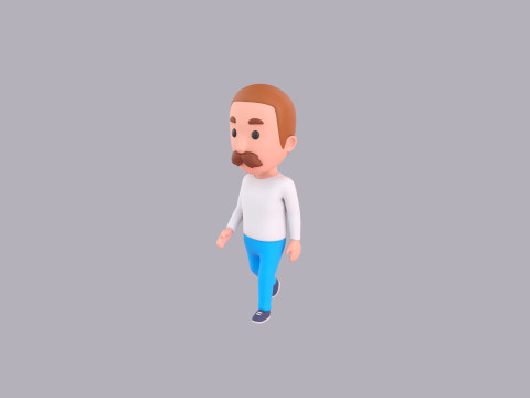 Cartoon Male Character Rigged 122 Model 3D