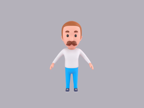 Cartoon Male Character Rigged 122 Model 3D
