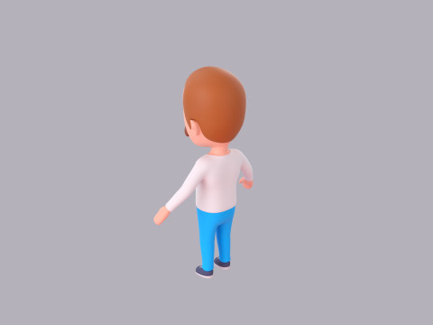 Cartoon Male Character Rigged 122 Model 3D
