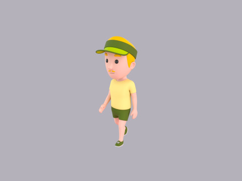 Cartoon Male Character Rigged 123 3Dモデル