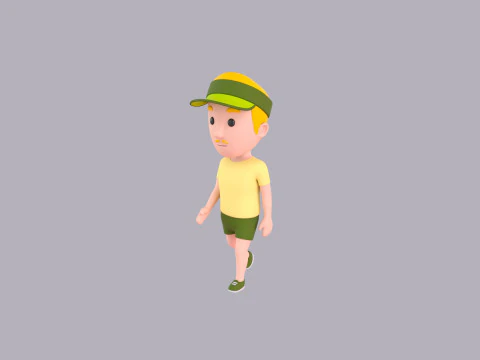 Cartoon Male Character Rigged 123 3D Model